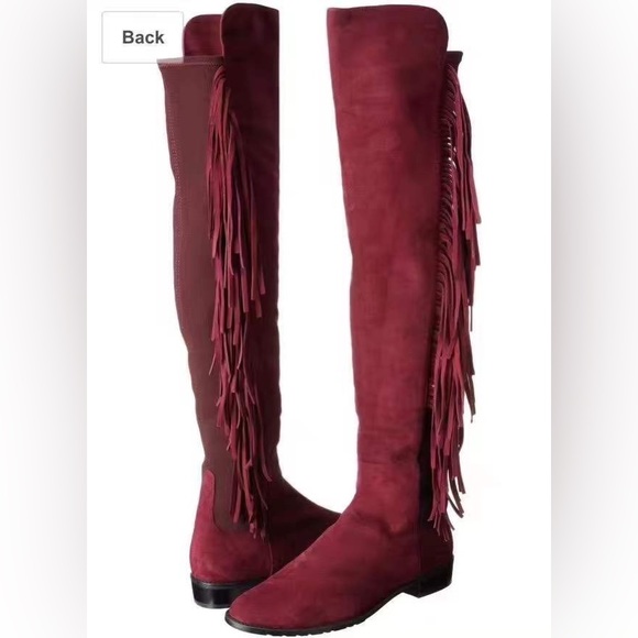 Stuart Weitzman Mane Suede Over The Knee Boots size :9 color: bordeaux:brand new - Picture 8 of 14